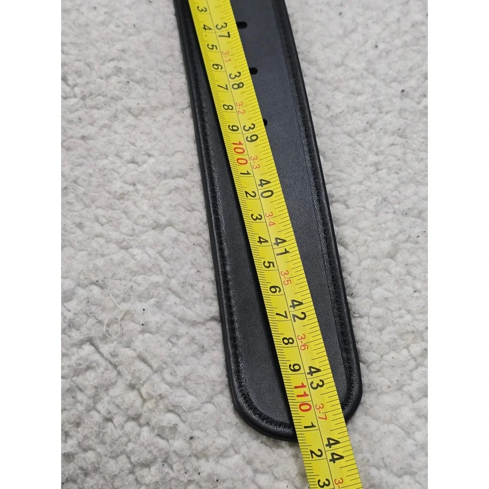 Cabi Black Genuine Leather Wide Waist Belt Gold Buckle Size Large 4803